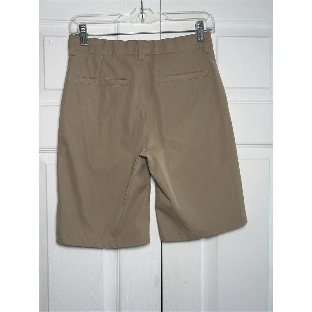 Lands' End Performance Chino Shorts Boys Size‎ 14 Khaki Tan Golf School Uniform